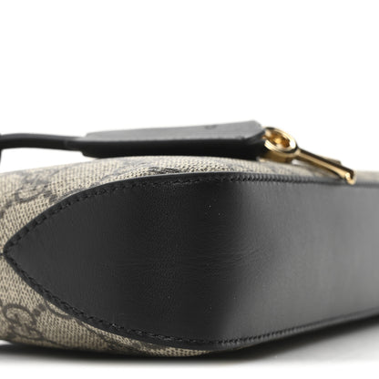 Gucci GG Supreme Monogram Calfskin Small Padlock Chain Shoulder Bag Beige Ebony Black 8 of 9