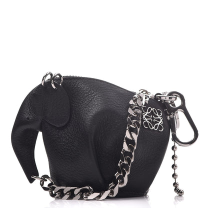 Loewe Calfskin Mini Punk Elephant Coin Purse Bag Charm Black 1 of 9