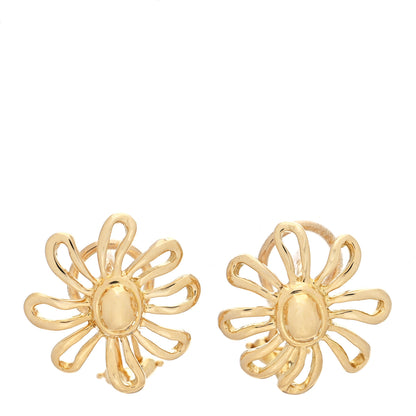 Tiffany 18K Yellow Gold Paloma Picasso Daisy Flower Earrings 1 of 5