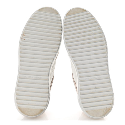 Louis Vuitton Suede Calfskin Monogram Embossed Time Out Sneakers 37 Rose Poudre 6 of 10