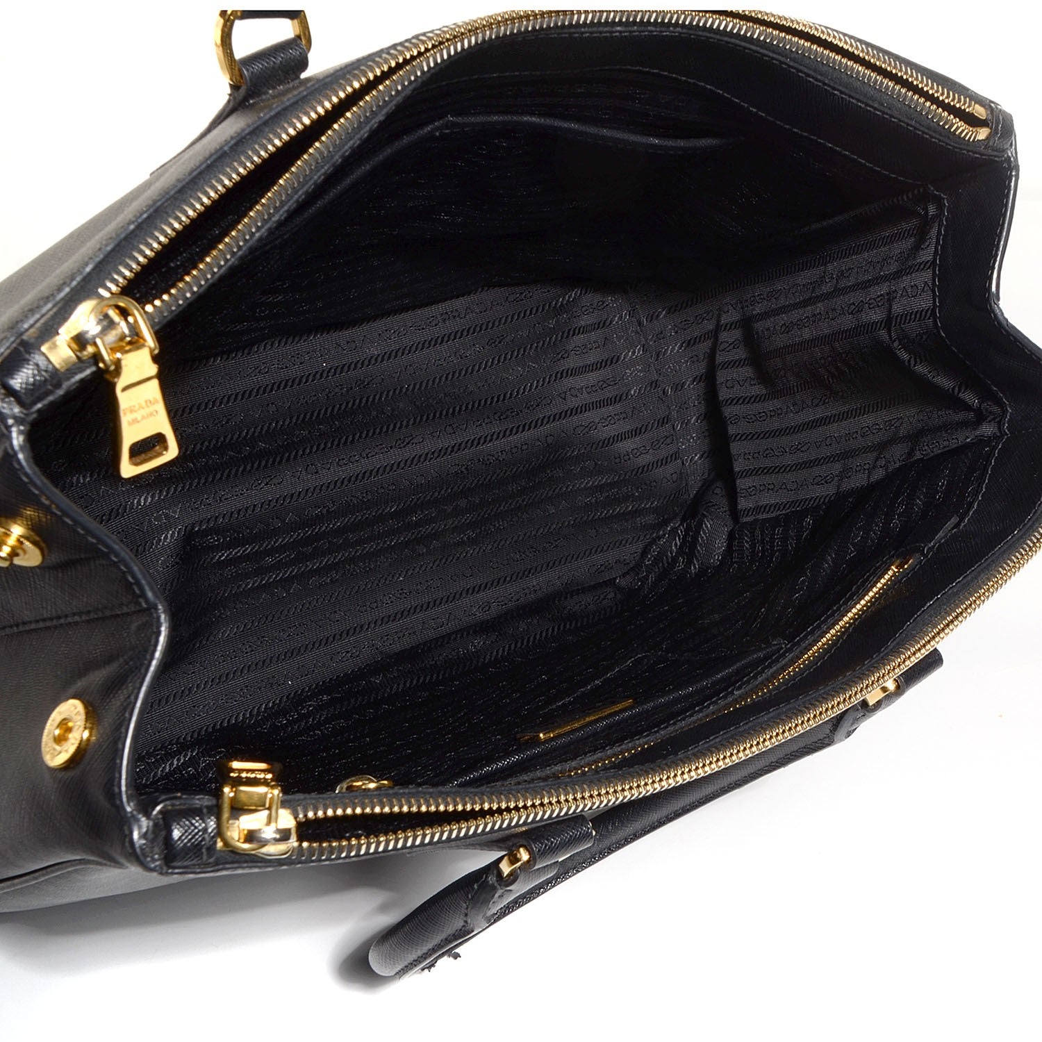 Prada Saffiano Lux Large Double Zip Tote Nero Black 6 of 10