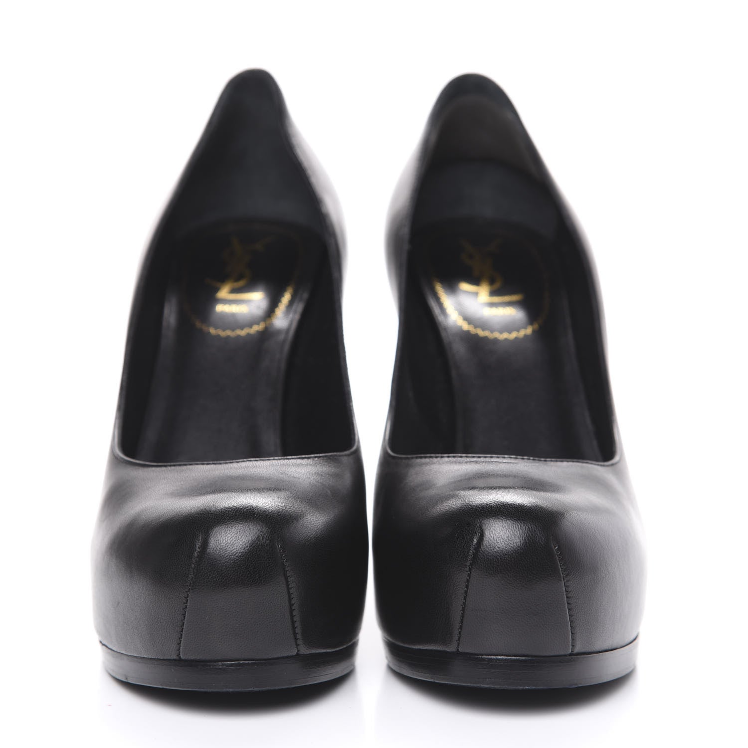 Saint Laurent Calfskin Tribtoo 80 Platform Pumps 40 Black 2 of 10