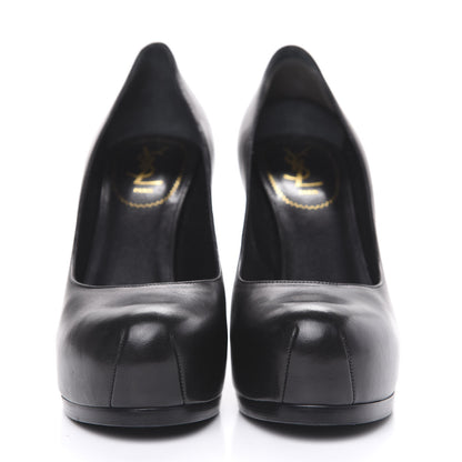 Saint Laurent Calfskin Tribtoo 80 Platform Pumps 40 Black 2 of 10