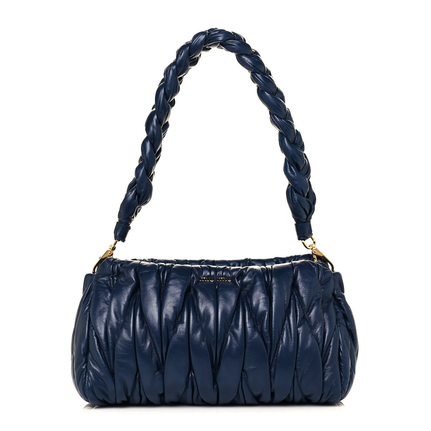 Miu Miu Nappa Matelasse Shoulder Bag Bleuette 1 of 12