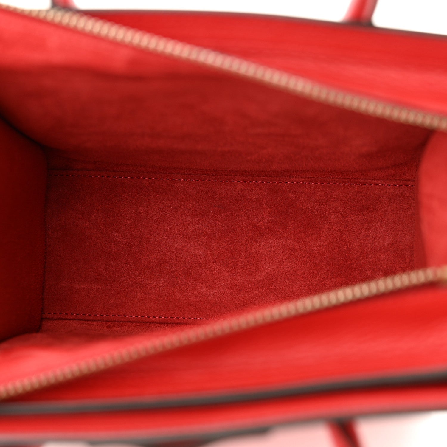 Celine Drummed Calfskin Nano Luggage Red 5 of 9