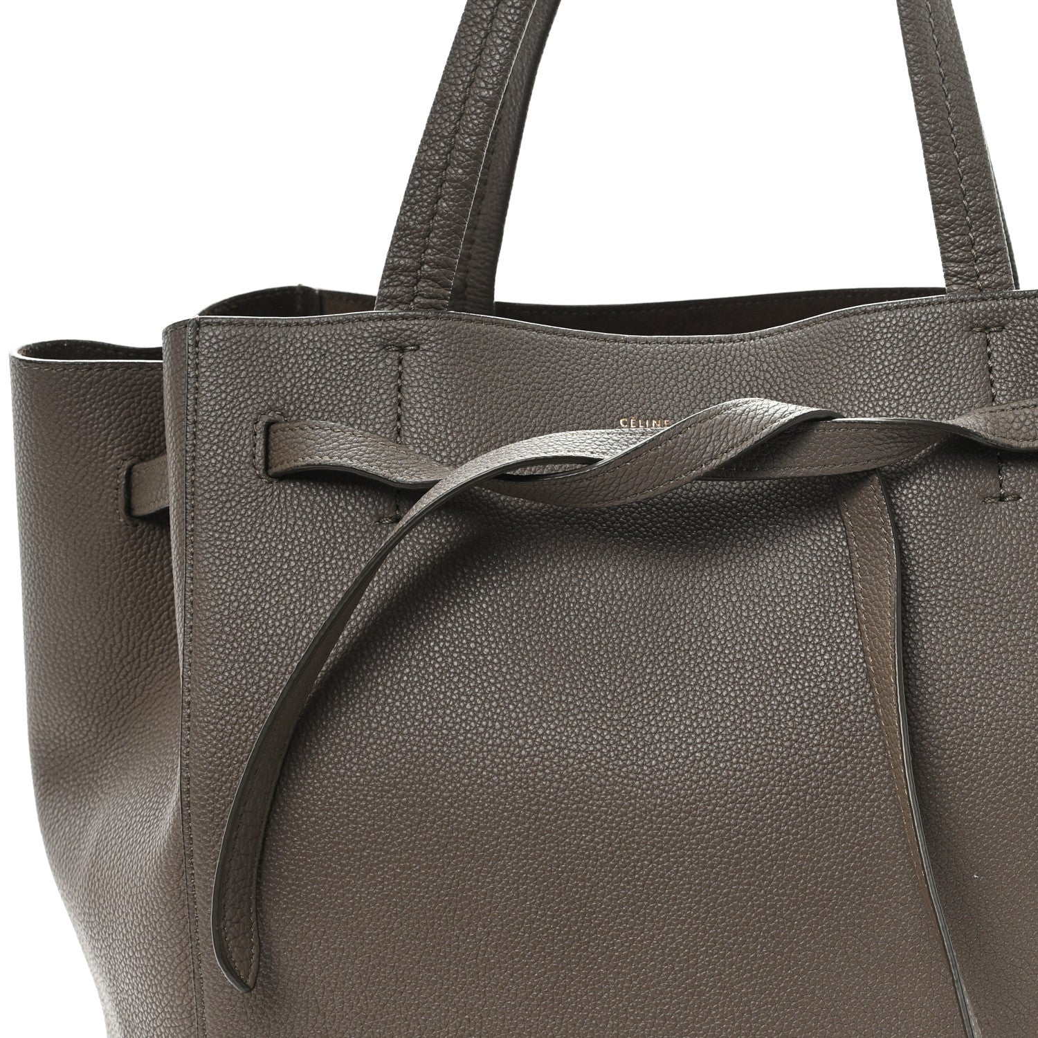 Celine Soft Grained Calfskin Small Belt Cabas Phantom Souris 7 of 12