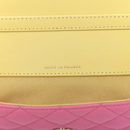 Chanel Lambskin Quilted Glasses Case With Chain Pink Yellow 9 of 12