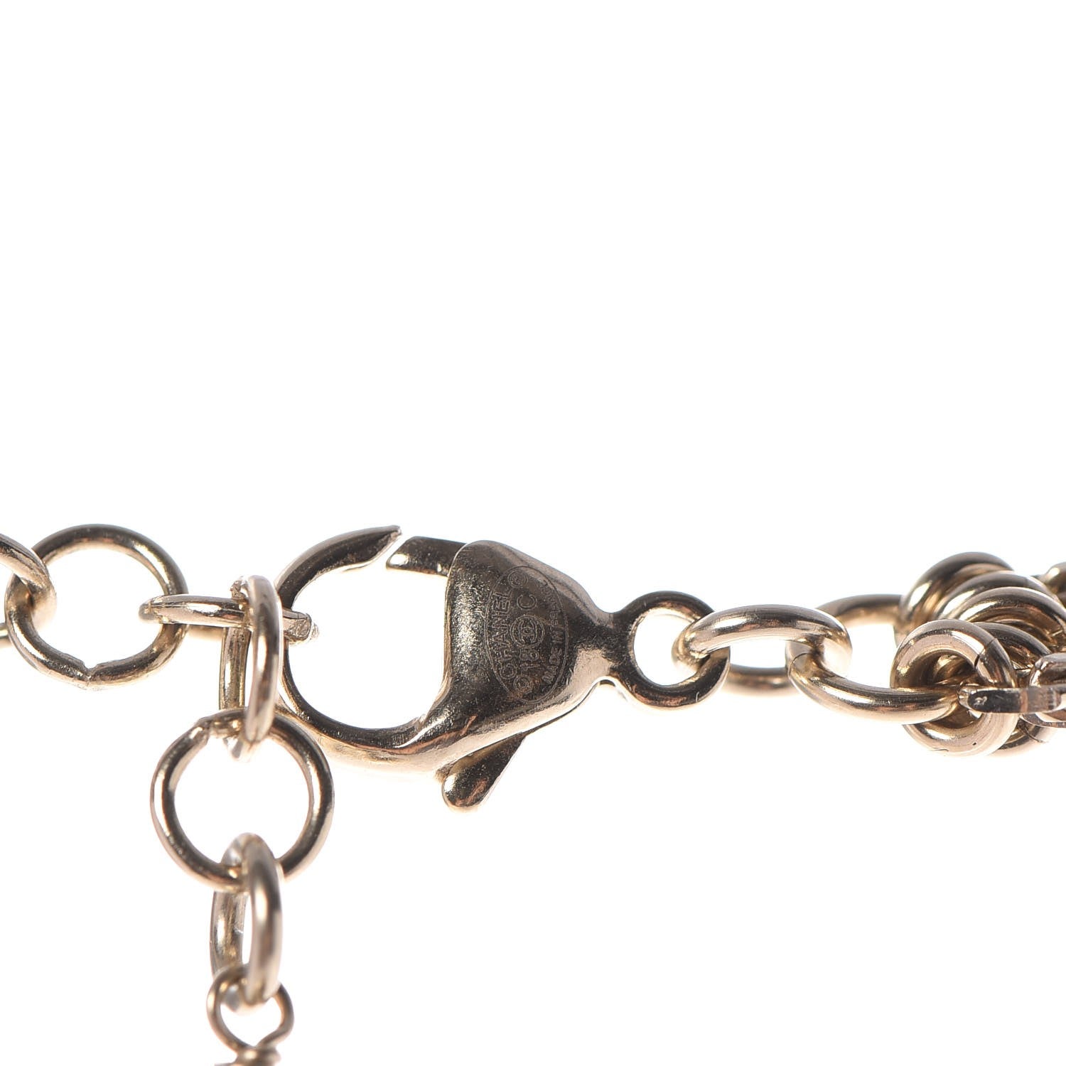 Chanel Crystal Pearl Chain CC Arrow Multi Strand Necklace Gold 6 of 7