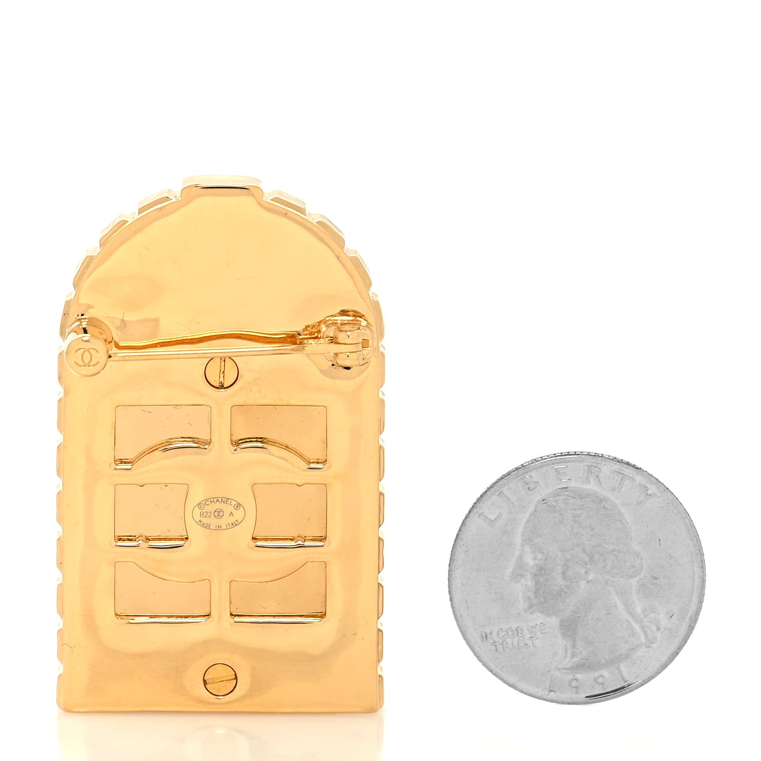 Chanel Metal 31 Rue Cambon Door Brooch Gold 2 of 3