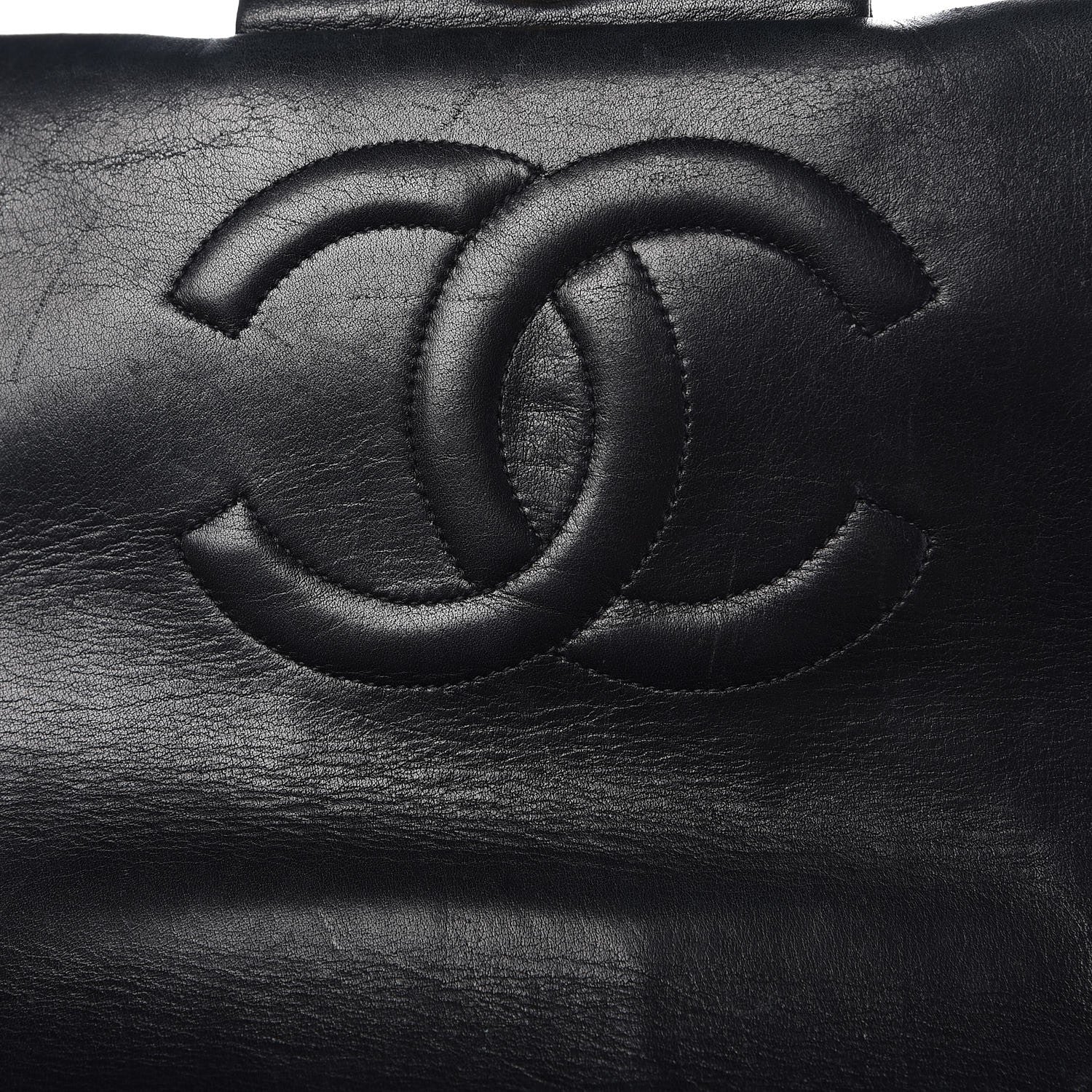 Chanel Lambskin Quilted XL Jumbo Single Flap Black 10 of 13
