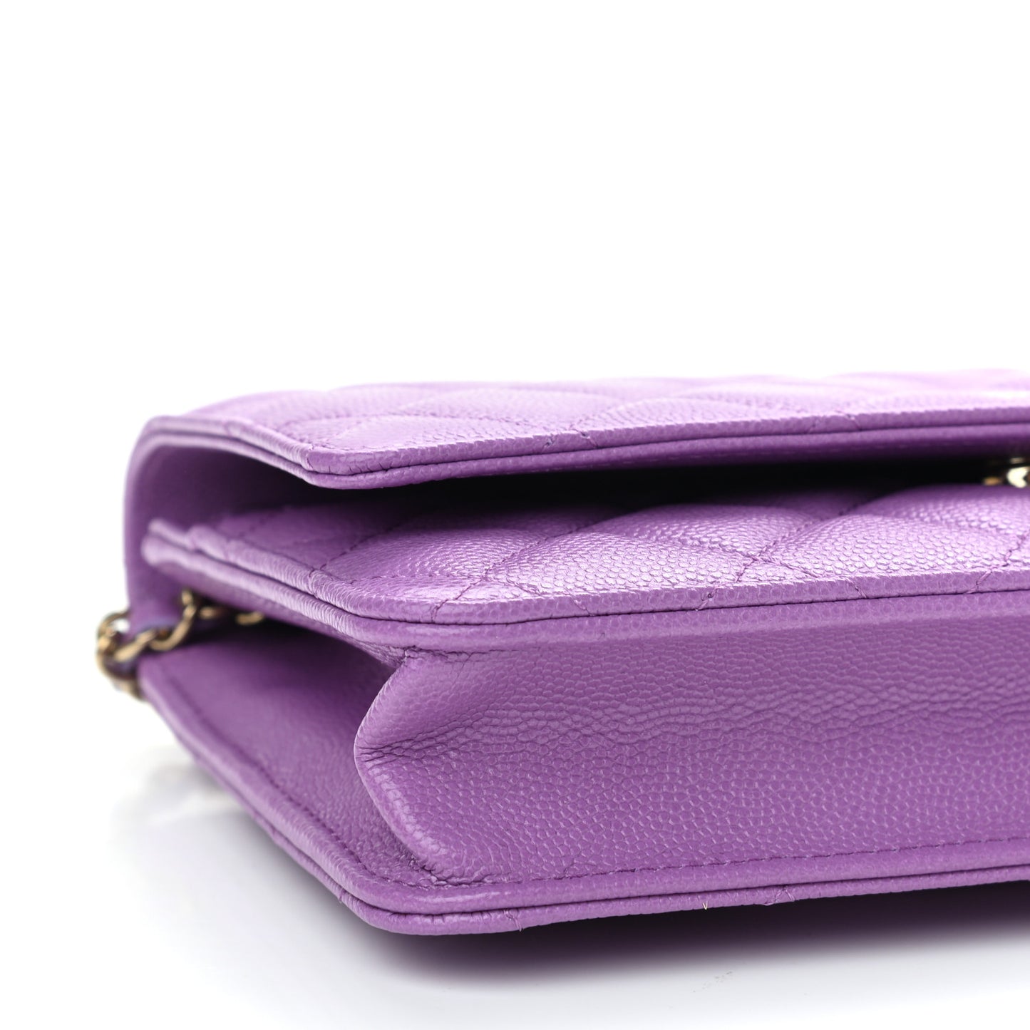 Caviar Quilted Wallet On Chain WOC Purple