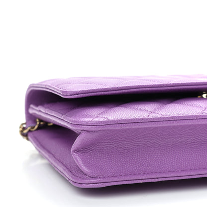 Chanel Caviar Quilted Wallet On Chain WOC Purple 10 of 12