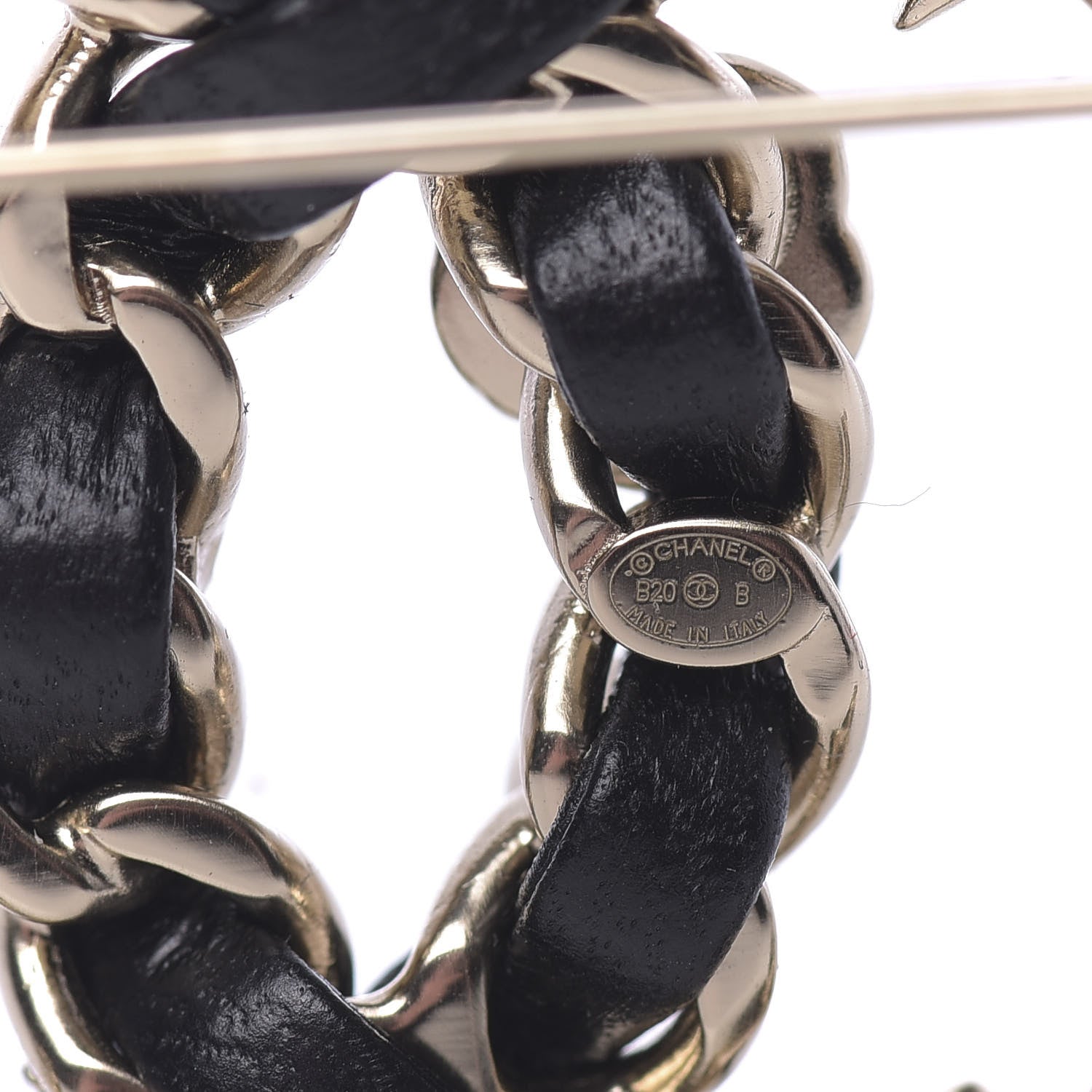 Chanel Lambskin Pearl Strass Sergeant Brooch Gold 4 of 5