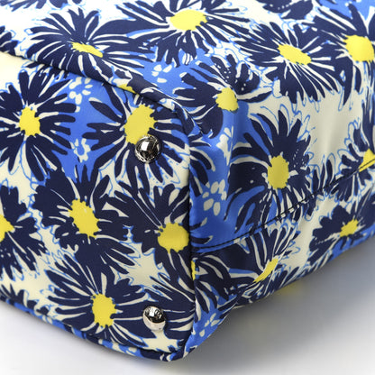 Prada Tessuto Nylon Saffiano Floral Print Tote Bluette Dis Primule 6 of 9