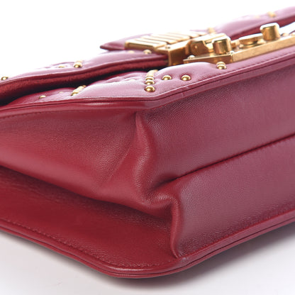 Christian Dior Lambskin Cannage Studded Small Dioraddict Flap Bag Red 8 of 11