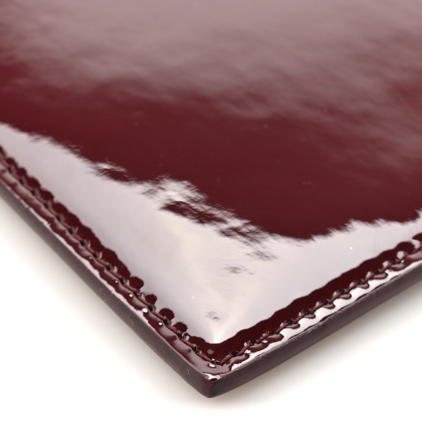 Patent Calfskin Monogram Uptown Clutch Dark Red Wine