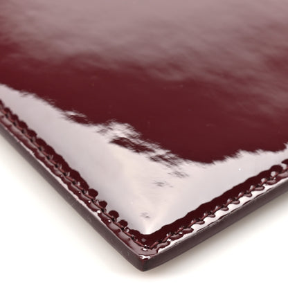 Saint Laurent Patent Calfskin Monogram Uptown Clutch Dark Red Wine 9 of 10