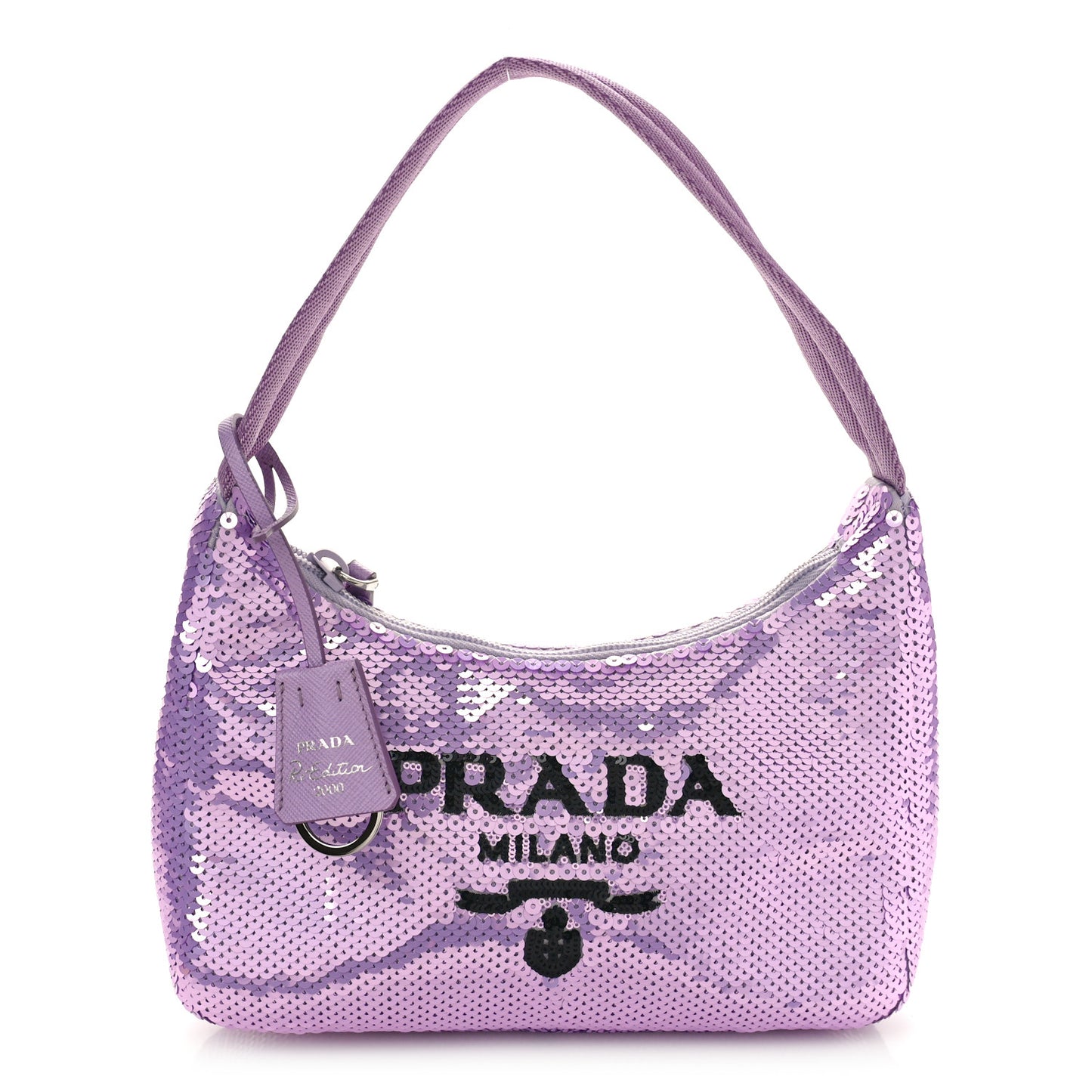 Paillettes Sequin Mini Re-Edition 2000 Bag Lilium Black