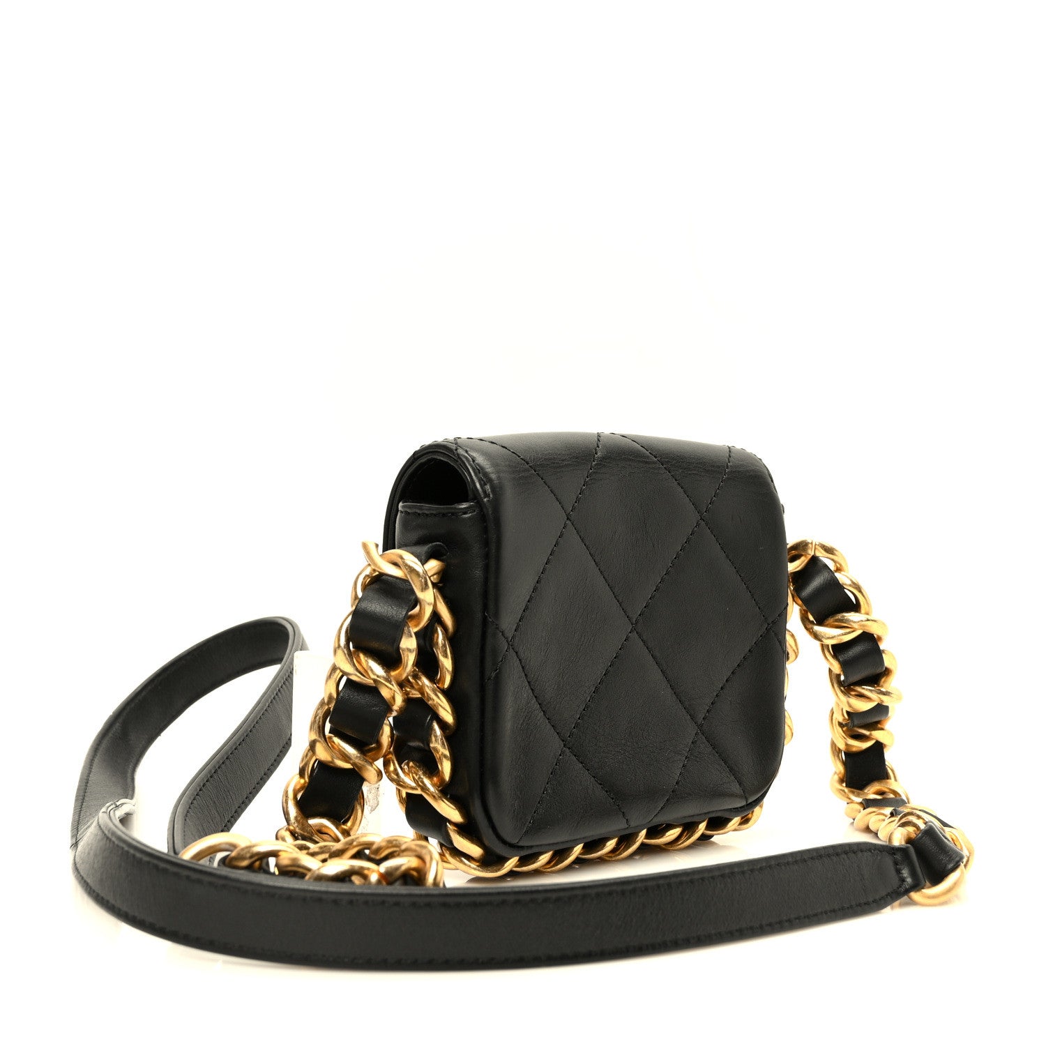 Chanel Calfskin Quilted Mini Framing Chain Bag Black 3 of 10