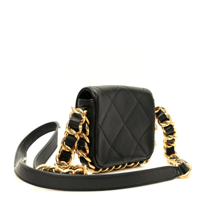 Chanel Calfskin Quilted Mini Framing Chain Bag Black 3 of 10