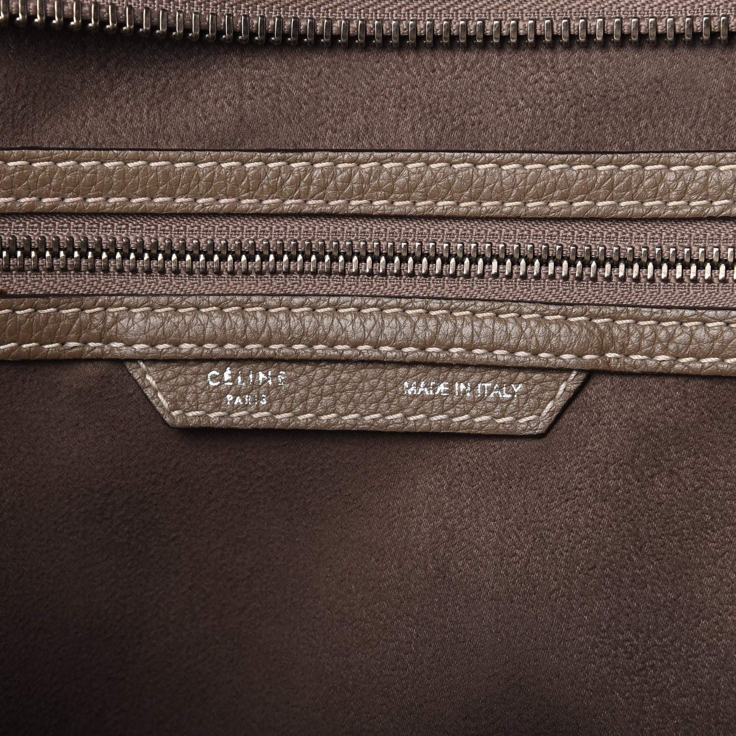 Celine Drummed Calfskin Mini Luggage Souris 8 of 11