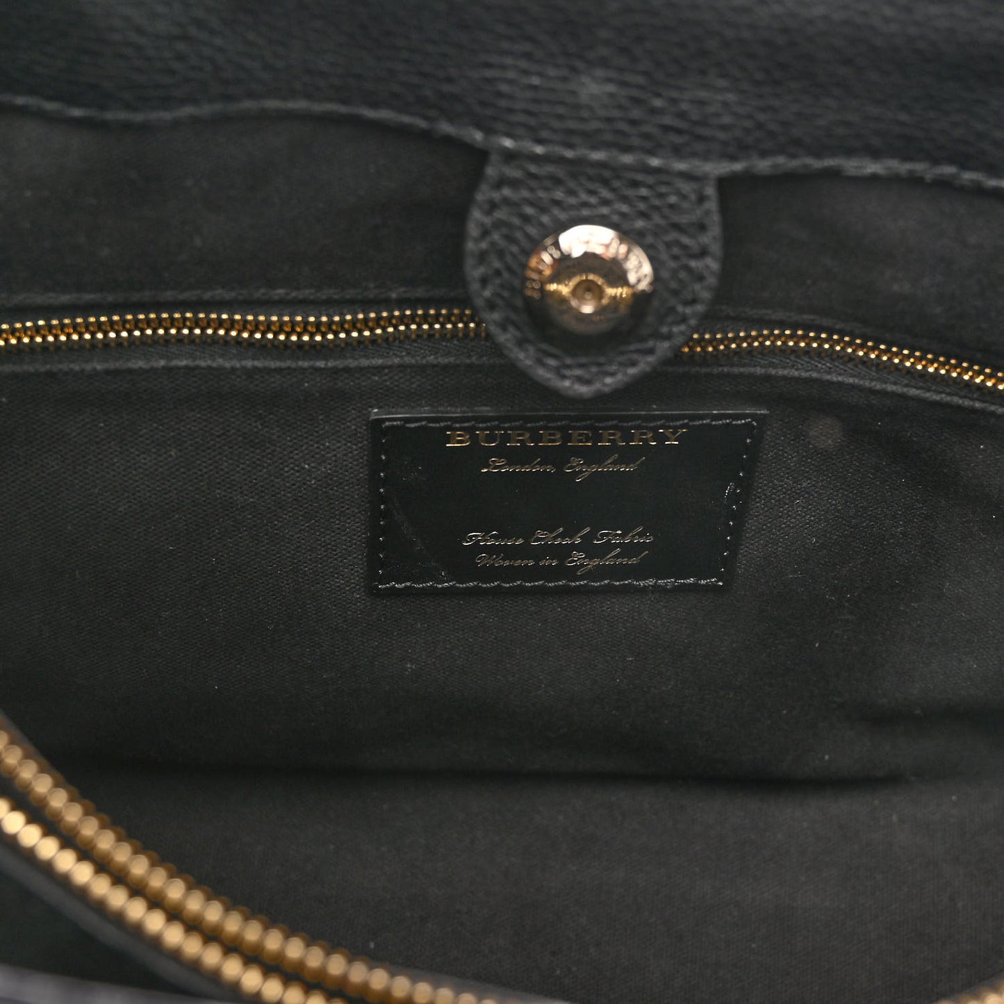 Grainy Calfskin House Check Medium Banner Tote Black