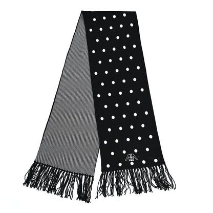 Chanel Cashmere Crystal CC Fringe Scarf Black White 2 of 6