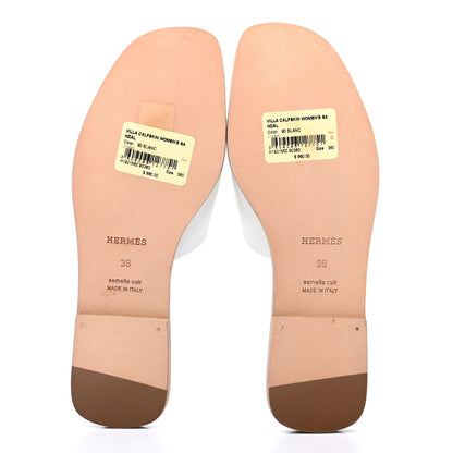 Hermes Calfskin Villa Sandals 38 White 5 of 8