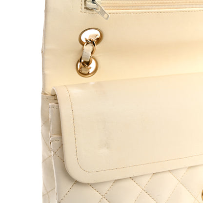 Chanel Lambskin Quilted Medium Double Flap White White 12 of 12