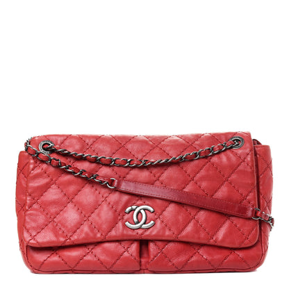 Chanel Grained Calfskin Medium Natural Beauty Flap Red 1 of 7