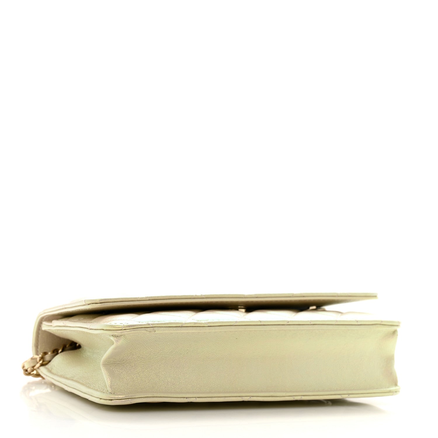 Chanel Iridescent Lambskin Quilted Wallet On Chain WOC Ivory 4 of 14