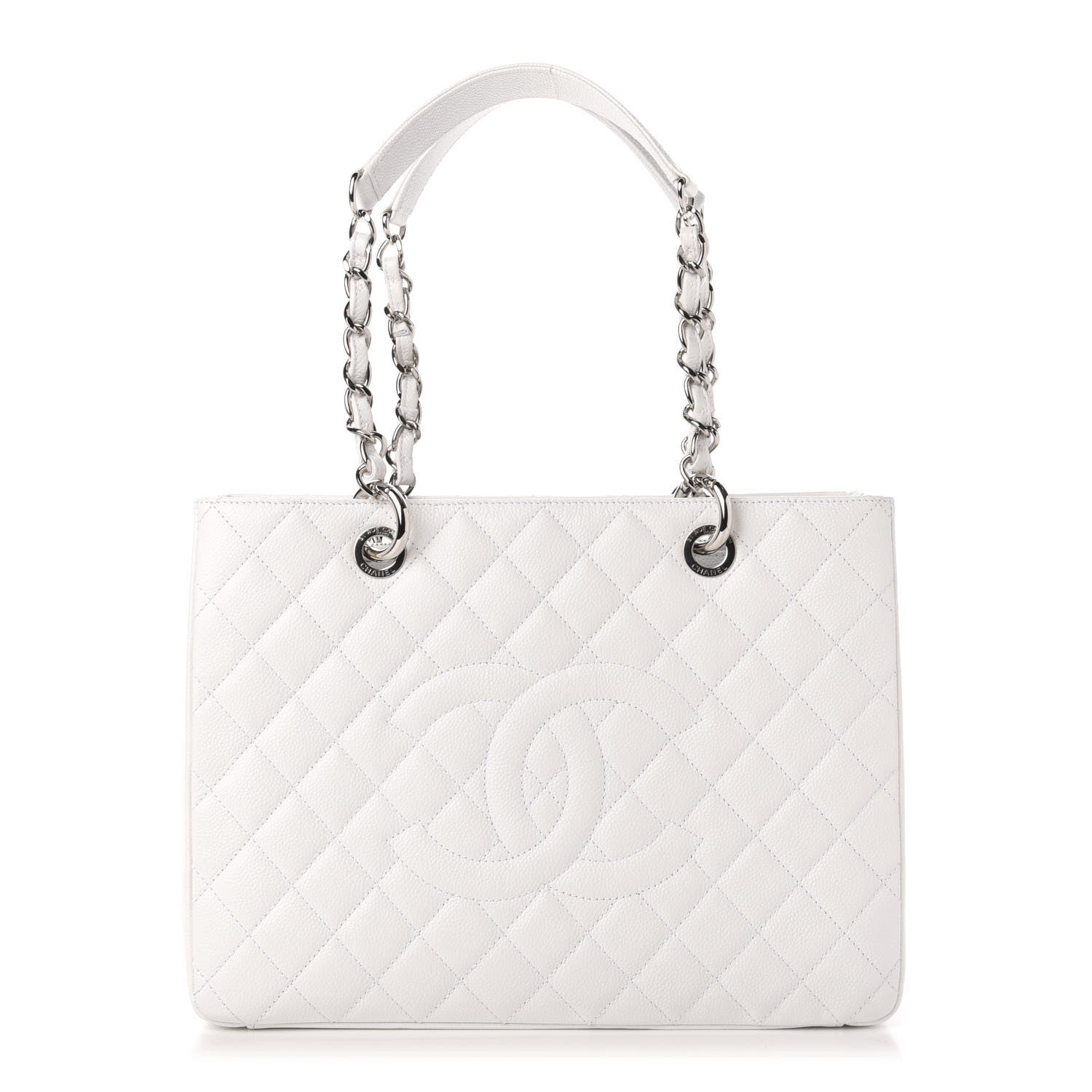 Chanel Caviar Quilted Grand Shopping Tote GST White 1 of 11