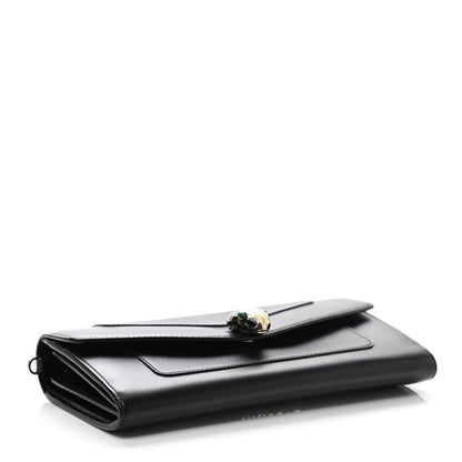 Bulgari Calfskin Serpenti Forever Chain Wallet Black 4 of 8