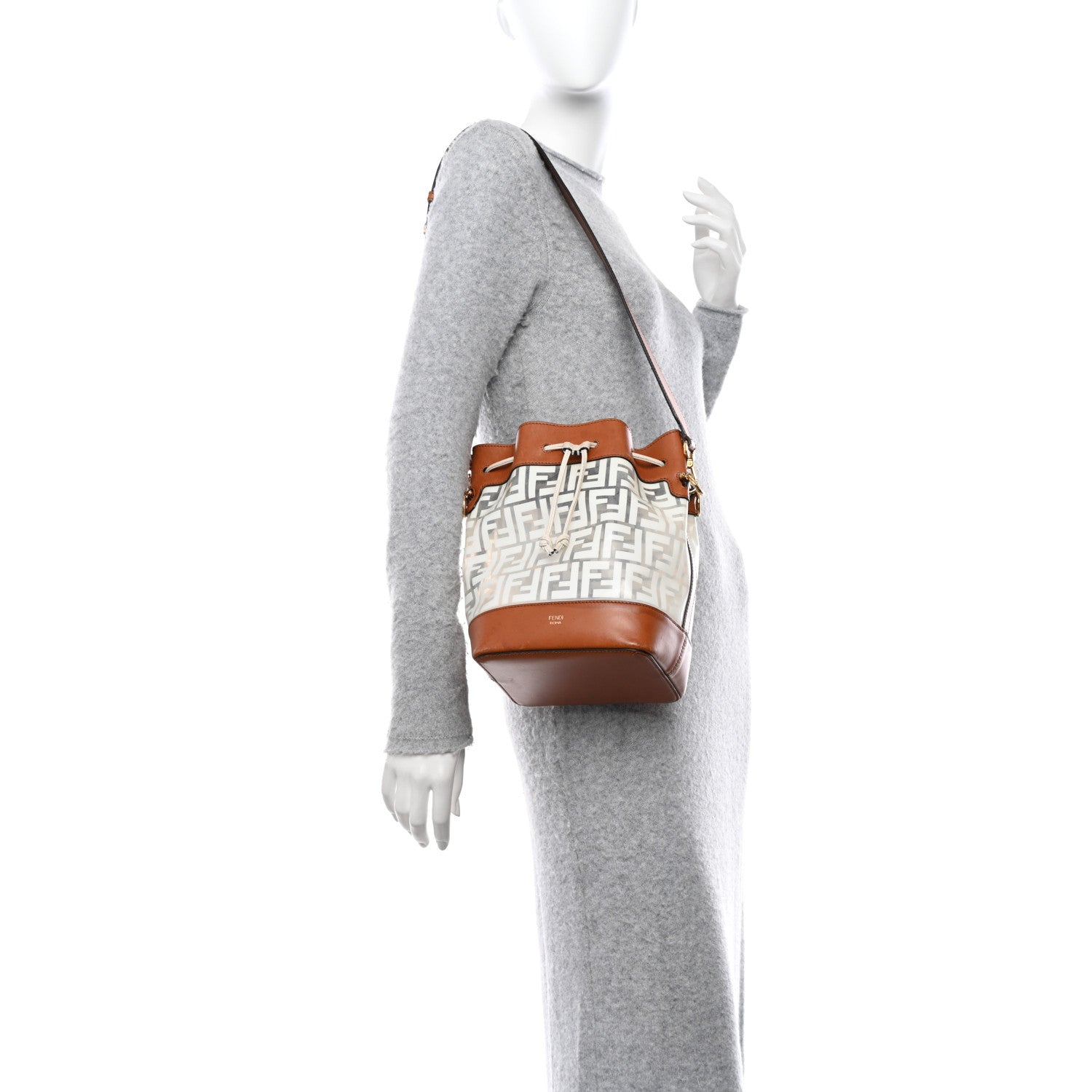 Fendi TPU FF Vitello Aura F is Fendi Grande Mon Tresor Bucket Bag White Cuoio 2 of 21