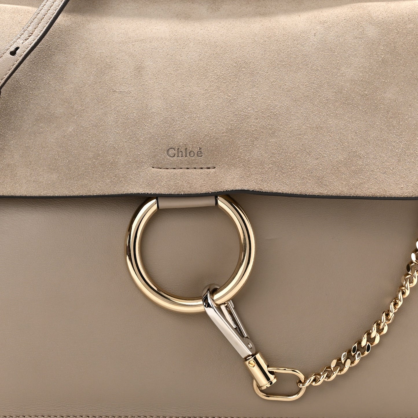 Calfskin Suede Medium Faye Shoulder Bag Motty Grey