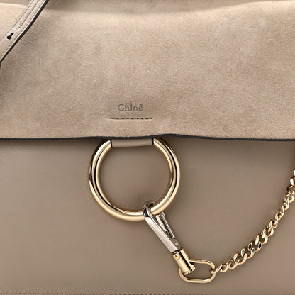 Chloe Calfskin Suede Medium Faye Shoulder Bag Motty Grey 7 of 10