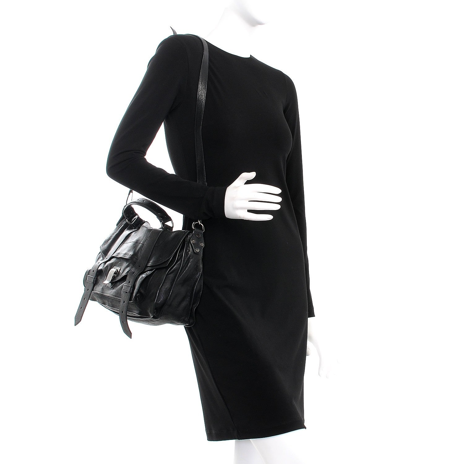 Proenza Schouler Lambskin Medium PS1 Satchel Black 2 of 10