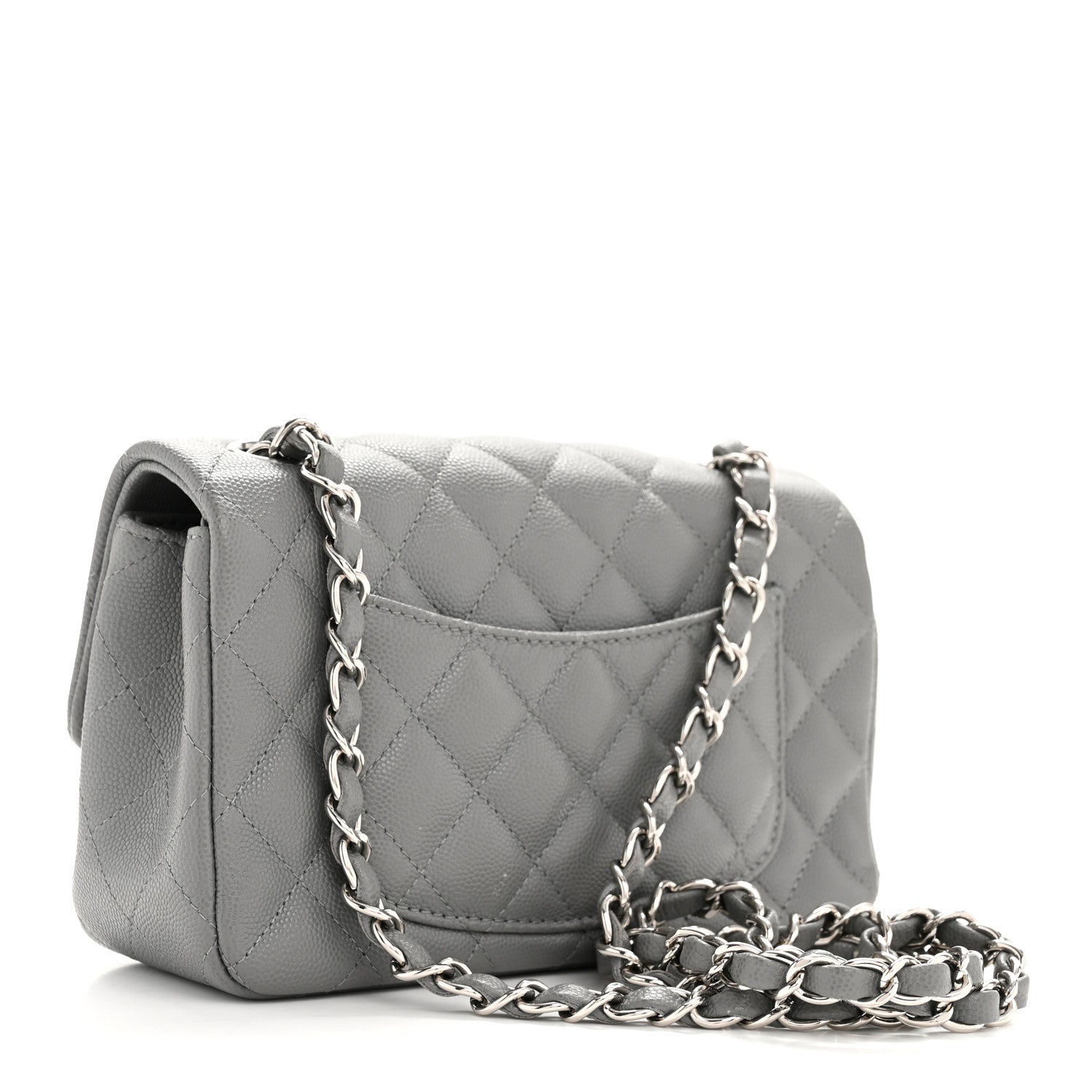 Chanel Caviar Quilted Mini Rectangular Flap Grey 3 of 12