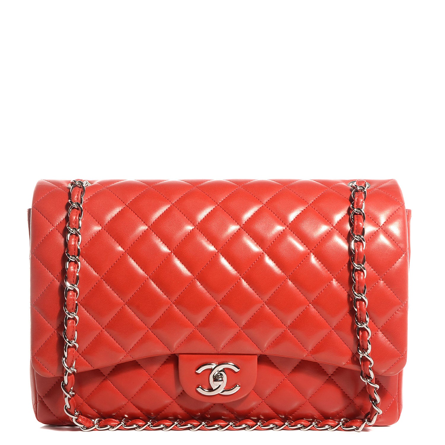 Chanel Lambskin Quilted Maxi Double Flap Red 1 of 10