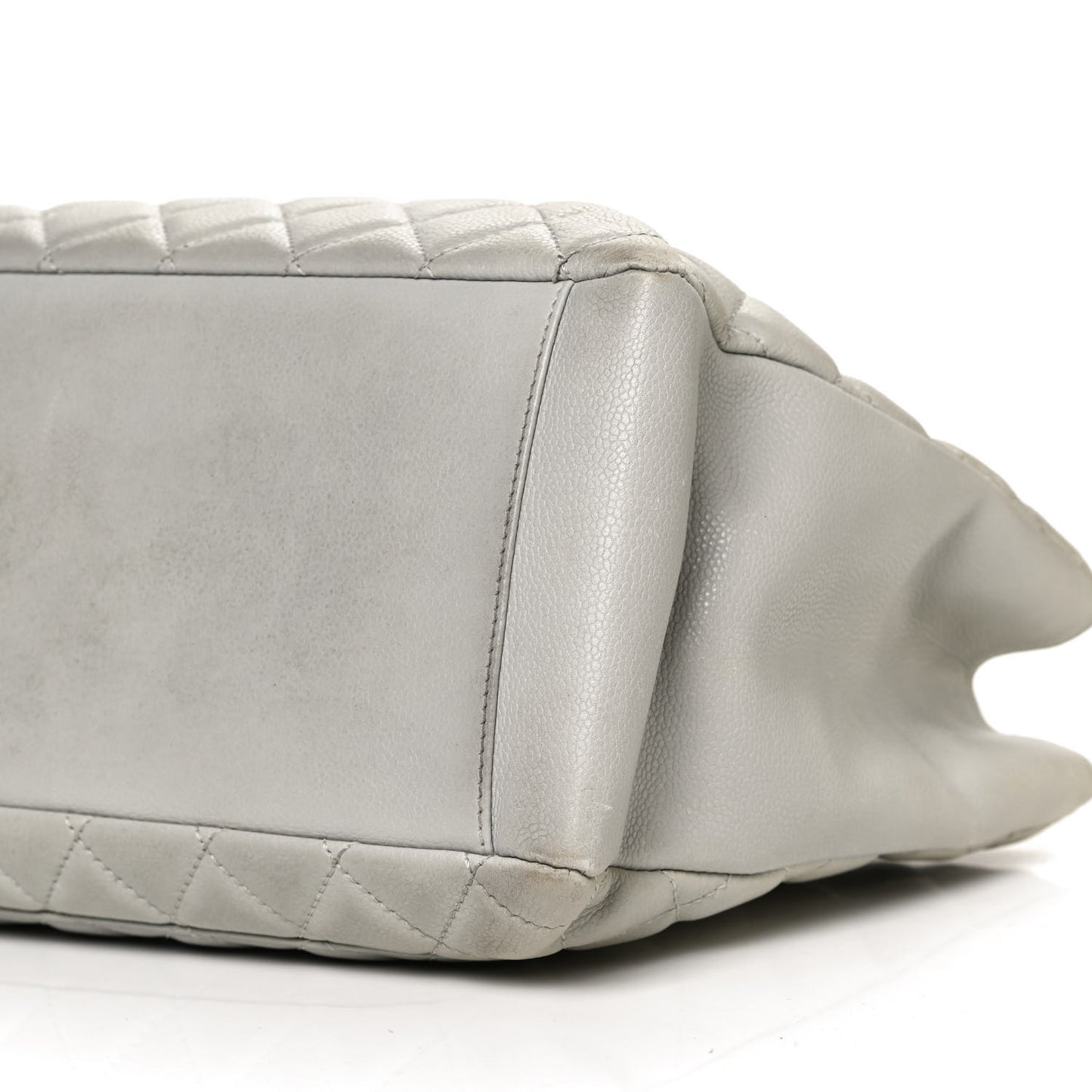 Caviar Quilted Grand Shopping Tote GST Light Grey