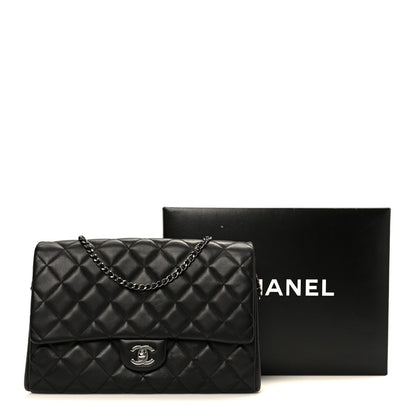 Chanel Lambskin Quilted Clutch With Chain Flap Black 12 of 12