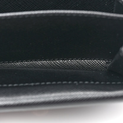Prada Saffiano Foldover Card Holder Wallet Black 5 of 12