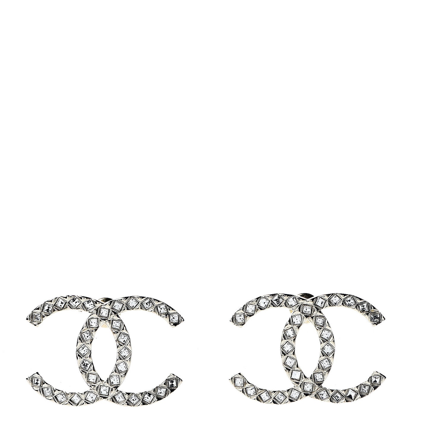 Crystal CC Large Stud Earrings Gold