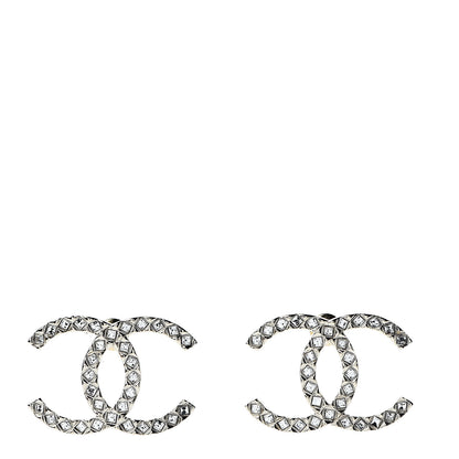 Chanel Crystal CC Large Stud Earrings Gold 1 of 5