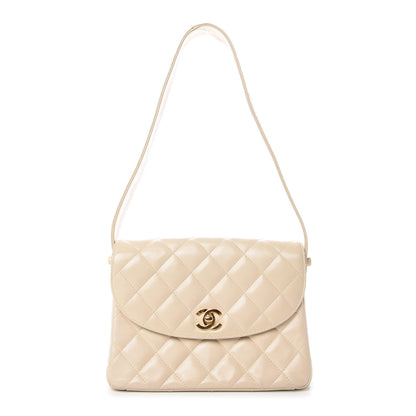 Chanel Lambskin Quilted Small Single Flap Beige Clair 1 of 15
