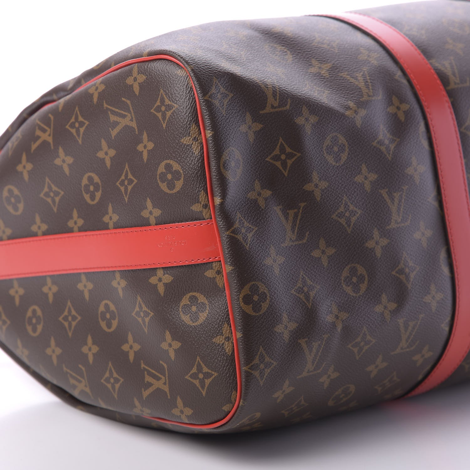 Louis Vuitton Calfskin Monogram Keepall Bandouliere 50 Coquelicot 5 of 10