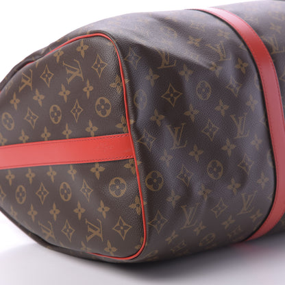 Louis Vuitton Calfskin Monogram Keepall Bandouliere 50 Coquelicot 5 of 10