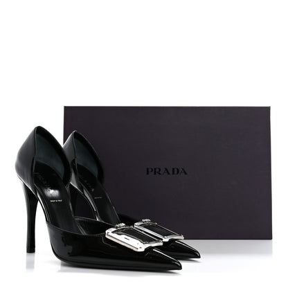 Prada Vernice Metal Pumps 37 Black 12 of 12
