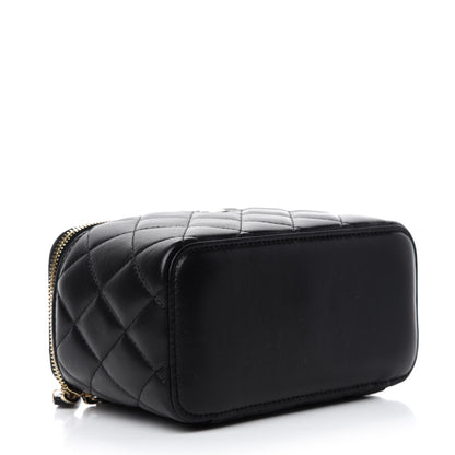Chanel Lambskin Quilted Small Vanity Case With Chain Black 4 of 11