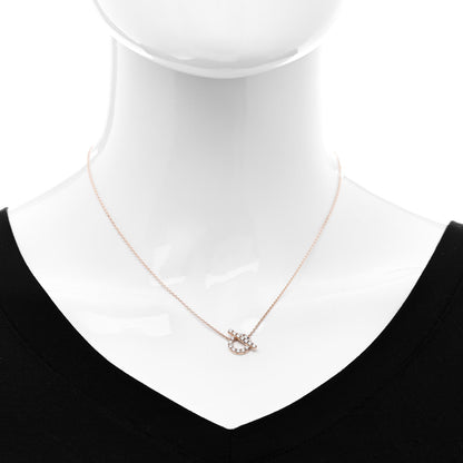 Hermes 18K Rose Gold Diamond Finesse Pendant Necklace 2 of 5